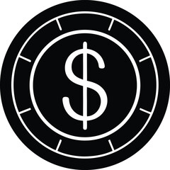 dollar icon on metal internet button