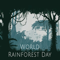 World Rainforest Day Protecting Our Tropical Rainforests vector illustration 
