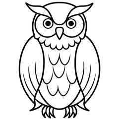 Owl Outline line art vector