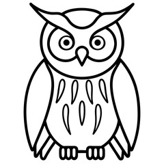 Owl Outline line art vector