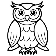 Owl Outline line art vector