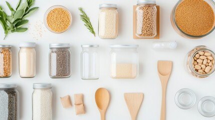 Overhead Shot of Bulk Food Refill Station Setup