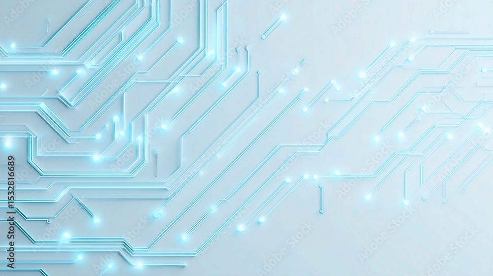 Poster light blue circuit pattern with subtle shadows and tech design