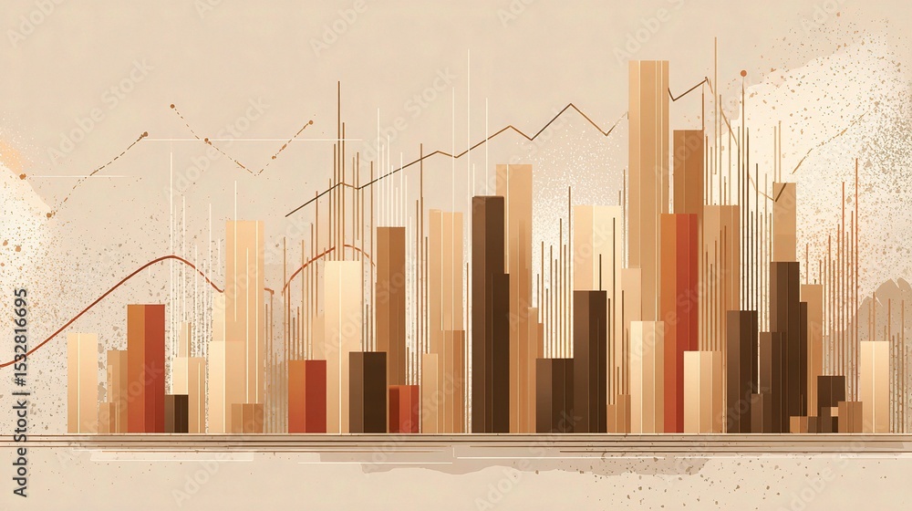 Poster Financial Data Visualization with Subtle Gradient and Chart Elements