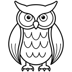 Owl Outline line art vector
