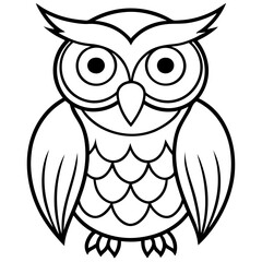 Owl Outline line art vector