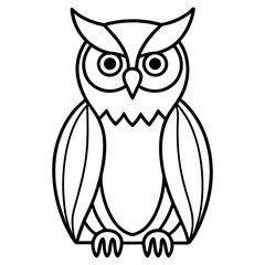 Owl Outline line art vector