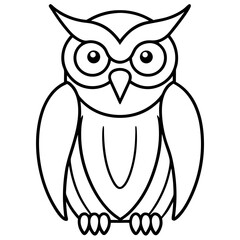 Owl Outline line art vector