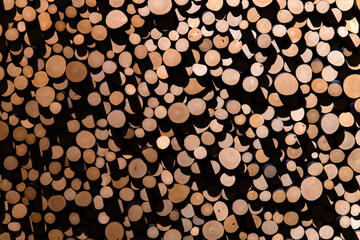 board composed of tree-branches in the art museum