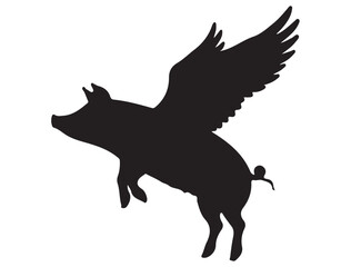 FLYING PIG SILHOUETTE
