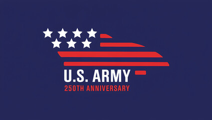 250th U.S. Army Anniversary Commemorative Design with American Flag and Historic Parchment Background, Generative AI