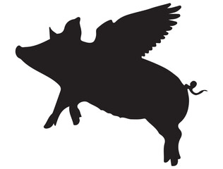 FLYING PIG SILHOUETTE