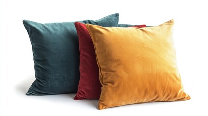 Square decorative pillow isolated with shadow