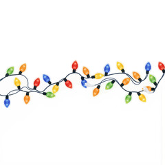 Colorful Christmas lights on string for holiday decoration  