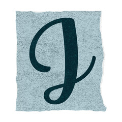 Torn speckled paper is featuring dark teal calligraphic symbol in flat design on transparent canvas