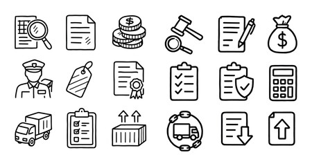 Customs Tasks Icons