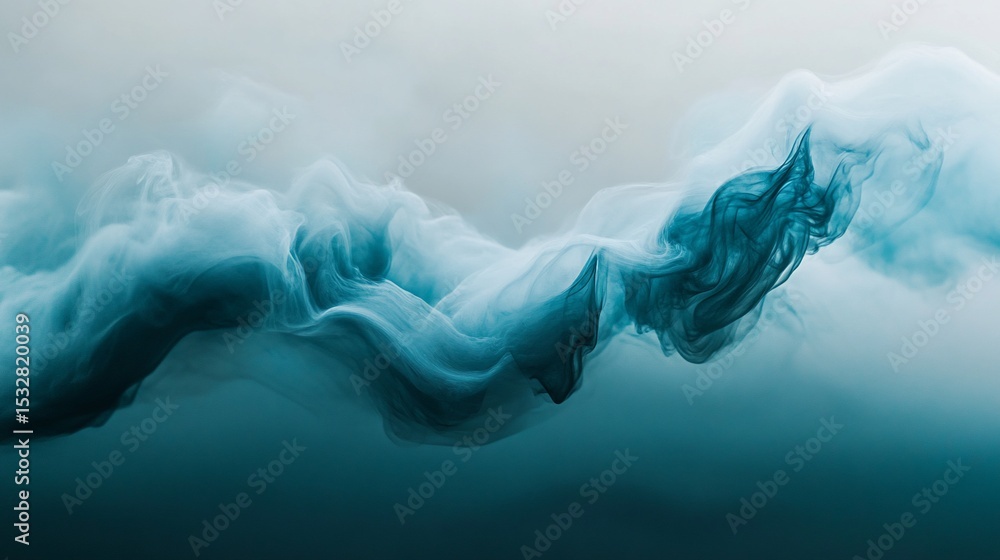 Aufkleber a vibrant blue cloud gently undulates and flows across the composition creating a dynamic visual