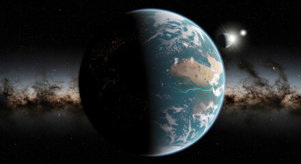 Fototapeta premium Planet. Exoplanet. High-Detailed Exoplanet. High-Detailed Planet. Planet on the Universe. Exoplanet on the Universe.
