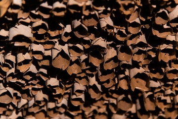 board composed of dried leaves in the art museum