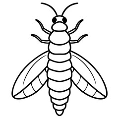 Minimalist Silkworm Line Art on Clean White Canvas