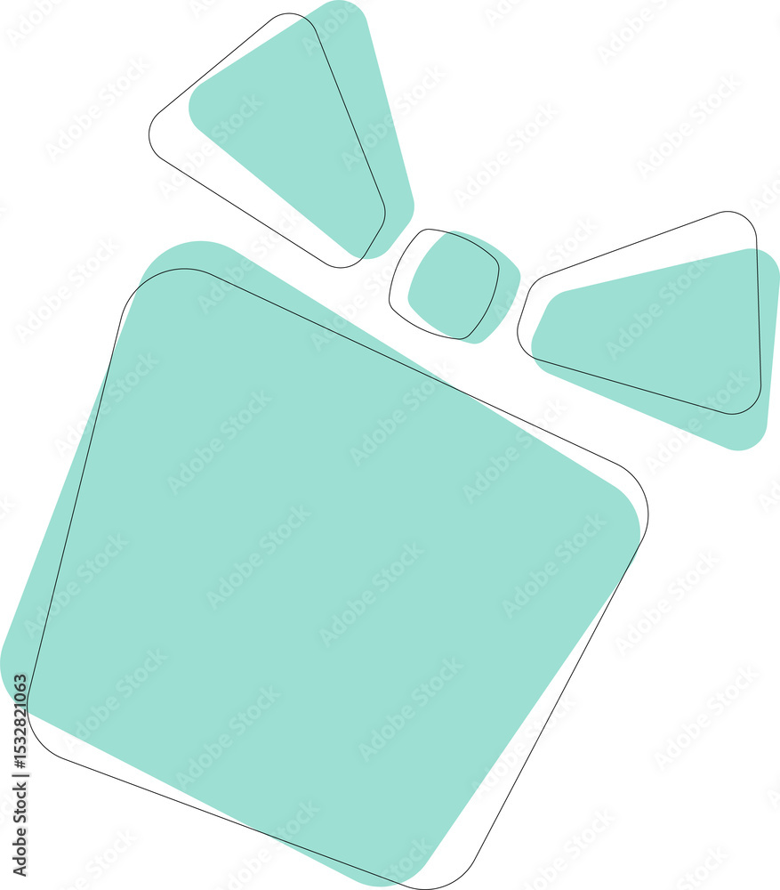 Poster stylized paw print is forming as geometric shapes floating on transparent background in flat style
