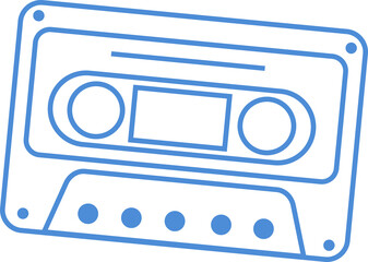 Obraz premium Cassette tape illustration displaying flat design with spools, label on transparent background