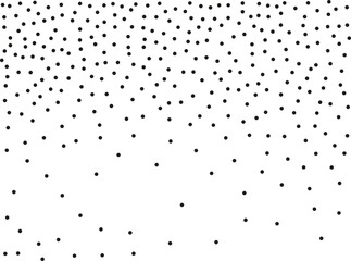 Random polka dots on white background. Elegant black circles. Vector isolated. Black dots. Fashion design. Vector business template. Decoration element. Dotted pattern.