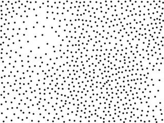 Random polka dots on white background. Elegant black circles. Vector isolated. Black dots. Fashion design. Vector business template. Decoration element. Dotted pattern.