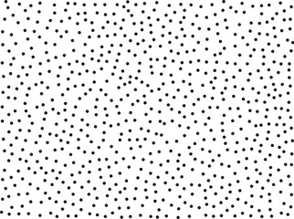Random polka dots on white background. Elegant black circles. Vector isolated. Black dots. Fashion design. Vector business template. Decoration element. Dotted pattern.