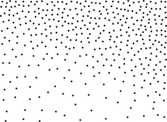 Random polka dots on white background. Elegant black circles. Vector isolated. Black dots. Fashion design. Vector business template. Decoration element. Dotted pattern.