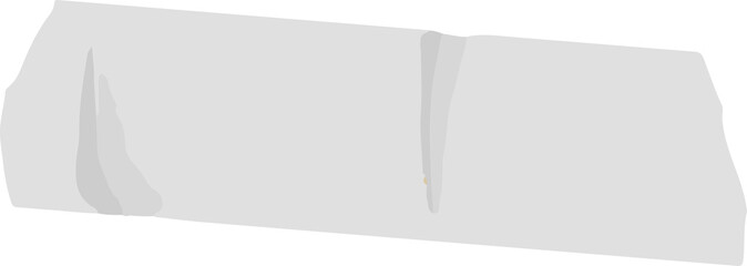 Presenting flat design white paper towel sheet showing creases and folds on transparent background