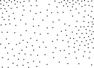 Random polka dots on white background. Elegant black circles. Vector isolated. Black dots. Fashion design. Vector business template. Decoration element. Dotted pattern.