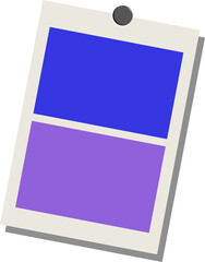 Vector graphic is showing pinned light gray sheet with blue lavender blocks on transparent canvas