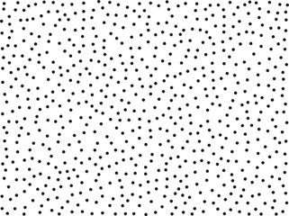 Random polka dots on white background. Elegant black circles. Vector isolated. Black dots. Fashion design. Vector business template. Decoration element. Dotted pattern.