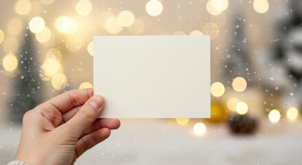 Obraz premium Blank Christmas card held