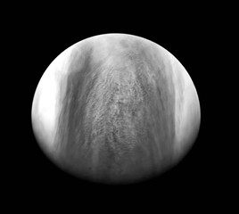 Planet Venus orbiting in space.