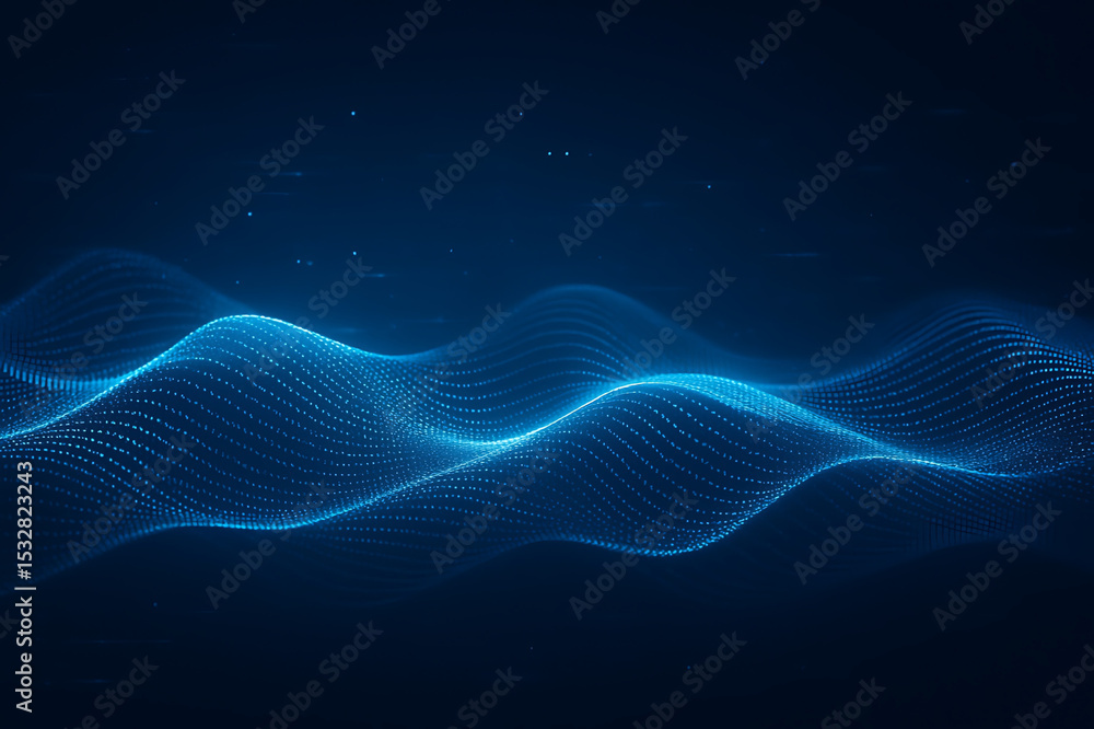 Aufkleber abstract blue wave background for technology and science digital data visualization wallpaper design