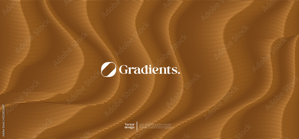 Poster wavy linear pattern with gradient colors. vector futuristic background.