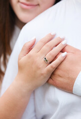 Couple shows affection with hand placement during intimate moment