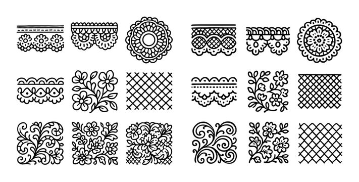 Hand-Drawn Lace Icons