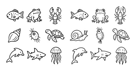Aquatic Animals Icons