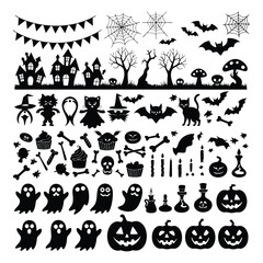 Halloween Silhouette Design Collection.