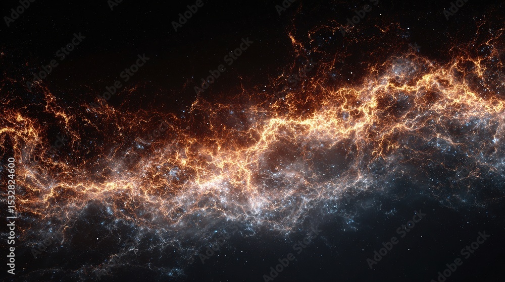 Aufkleber abstract digital nebula with glowing data clusters in space