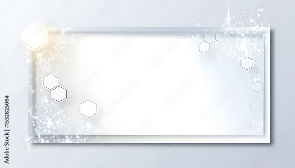 Poster a clean, modern background with subtle geometric shapes and glowing particles.