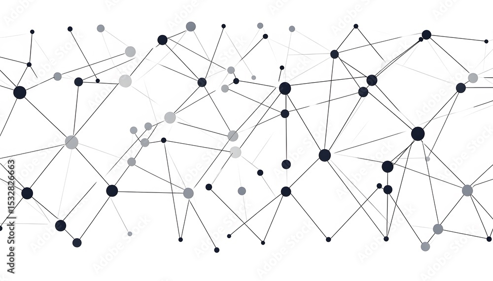 Poster abstract network graphic design with connecting lines and circles.