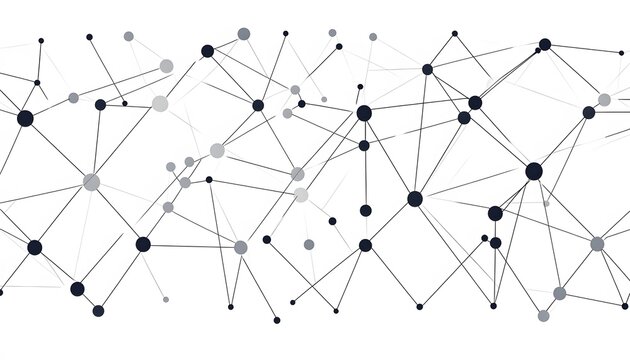 Abstract network graphic design with connecting lines and circles.