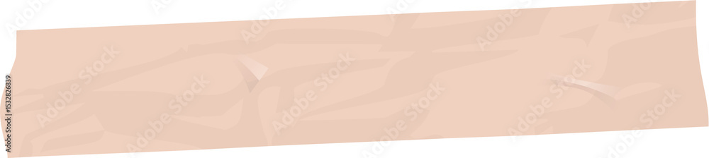Poster floating irregular beige geometric ribbon shape in flat design on transparent background