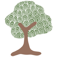 abstract tree with green leaves
