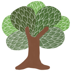 vector tree with green leaves