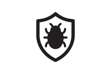 Antivirus Shield silhouette vector with white background